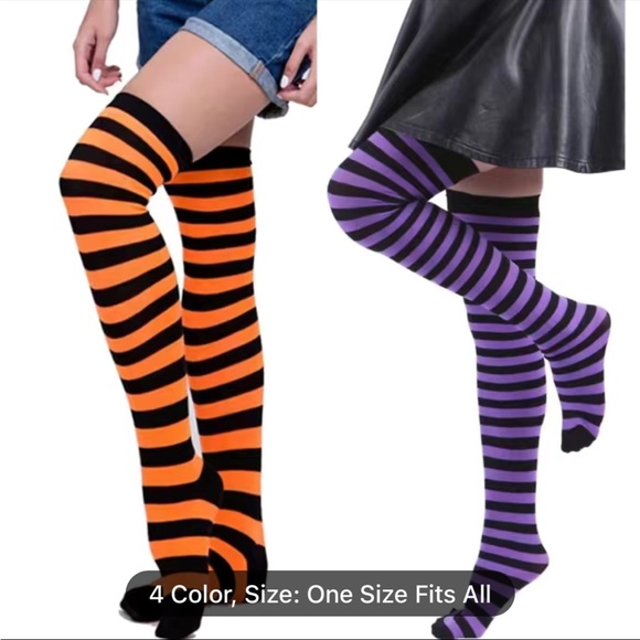 ‼️$7‼️ 4 Pairs Striped Over The Knee Socks - Picture 6 of 6